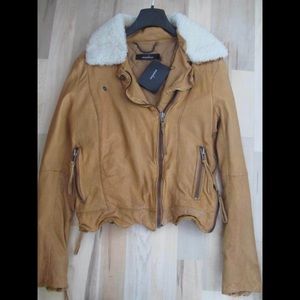 Muuba Leather Biker Jacket NWT Mustard